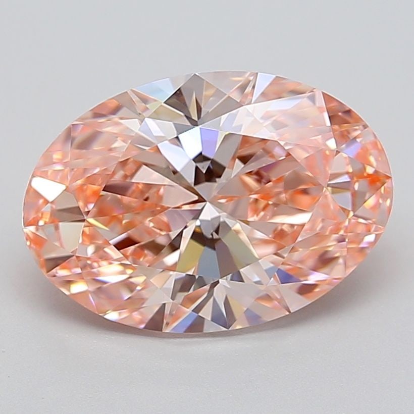 Loose Diamond - OVAL 4.76ct Fancy Vivid Pink VVS2: Loose Diamond - OVAL 4.76ct Fancy Vivid Pink VVS2 Source: This is a real non-mined Diamond that has been grown in a lab Shape: OVAL Carats: 4.76 Color: Fancy Vivid Pink Certification: IGI Video: