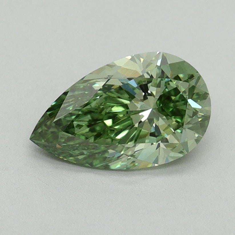 Loose Diamond - PEAR 1.01ct Fancy Vivid Green VS1: Loose Diamond - PEAR 1.01ct Fancy Vivid Green VS1 Source: This is a real non-mined Diamond that has been grown in a lab Shape: PEAR Carats: 1.01 Color: Fancy Vivid Green Certification: IGI Video: