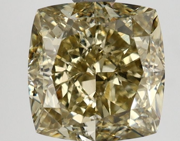 Loose Diamond - CUSHION MODIFIED 2.53ct Fancy Gray Yellow VS2: Loose Diamond - CUSHION MODIFIED 2.53ct Fancy Gray Yellow VS2 Source: This is a real non-mined Diamond that has been grown in a lab Shape: CUSHION MODIFIED Carats: 2.53 Color: Fancy Gray Yellow Certif