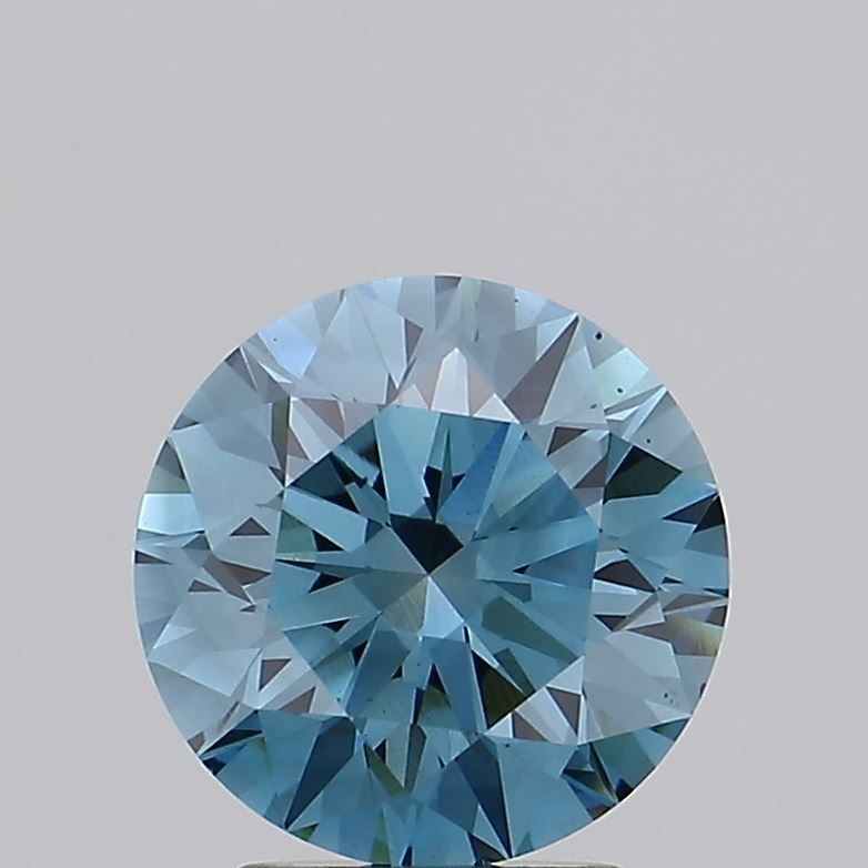 Loose Diamond - ROUND 2.5ct Fancy Vivid Greenish Blue VS1: Loose Diamond - ROUND 2.5ct Fancy Vivid Greenish Blue VS1 Source: This is a real non-mined Diamond that has been grown in a lab Shape: ROUND Carats: 2.5 Color: Fancy Vivid Greenish Blue Certification: