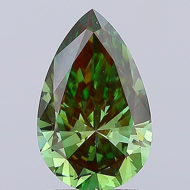 Loose Diamond - PEAR 2.02ct Fancy Vivid Green VS1: Loose Diamond - PEAR 2.02ct Fancy Vivid Green VS1 Source: This is a real non-mined Diamond that has been grown in a lab Shape: PEAR Carats: 2.02 Color: Fancy Vivid Green Certification: IGI Video: