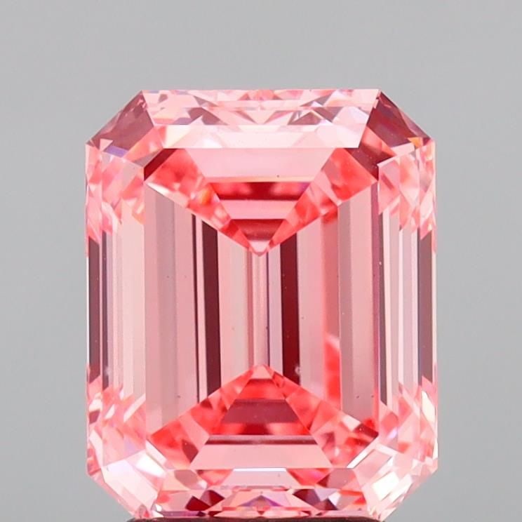 Loose Diamond - EMERALD 3.0ct Fancy Vivid Pink VS1: Loose Diamond - EMERALD 3.0ct Fancy Vivid Pink VS1 Source: This is a real non-mined Diamond that has been grown in a lab Shape: EMERALD Carats: 3.0 Color: Fancy Vivid Pink Certification: IGI Video:
