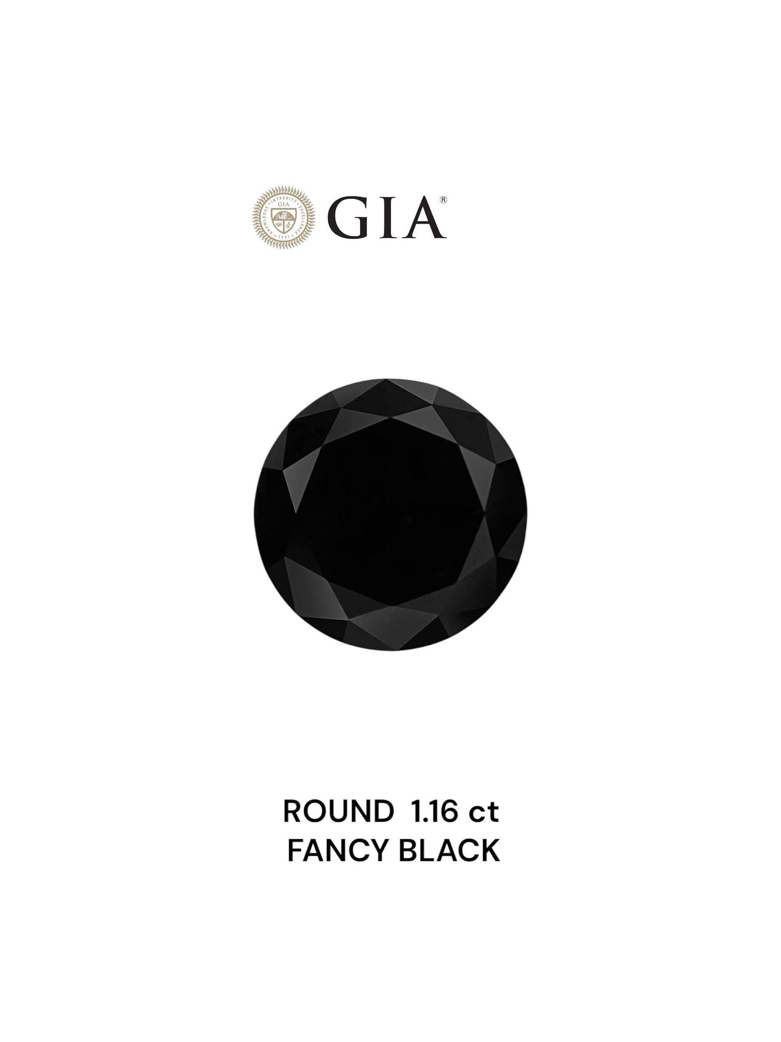 Loose Diamond - ROUND 1.16ct Black: Loose Diamond - ROUND 1.16ct Black Source: Natural Shape: ROUND Carats: 1.16 Color: Black Certification: IGI Video: