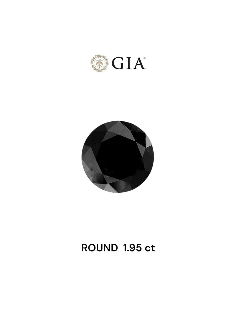 Loose Diamond - ROUND 1.95ct Fancy Black VVS2: Loose Diamond - ROUND 1.95ct Fancy Black VVS2 Source: Natural Shape: ROUND Carats: 1.95 Color: Fancy Black Certification: GIA Video: