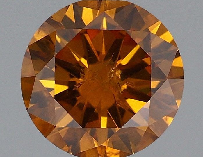Loose Diamond - ROUND 1.08ct Fancy Deep Brownish Yellowish Orange I2: Loose Diamond - ROUND 1.08ct Fancy Deep Brownish Yellowish Orange I2 Source: Natural Shape: ROUND Carats: 1.08 Color: Fancy Deep Brownish Yellowish Orange Certification: GIA Video: