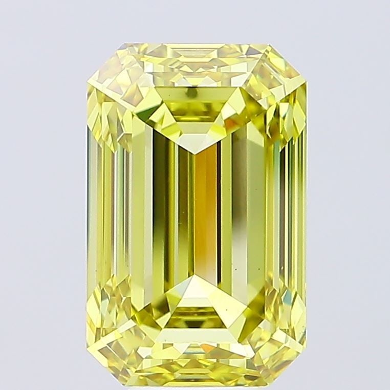 Loose Diamond - EMERALD 10.05ct Fancy Intense Yellow VS1: Loose Diamond - EMERALD 10.05ct Fancy Intense Yellow VS1 Source: This is a real non-mined Diamond that has been grown in a lab Shape: EMERALD Carats: 10.05 Color: Fancy Intense Yellow Certification: I