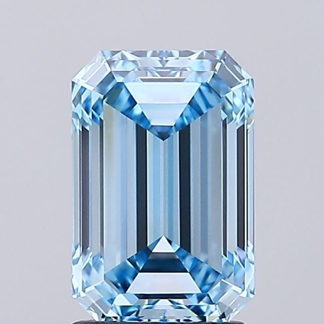 Loose Diamond - EMERALD 2.01ct Fancy Intense Blue VVS1: Loose Diamond - EMERALD 2.01ct Fancy Intense Blue VVS1 Source: This is a real non-mined Diamond that has been grown in a lab Shape: EMERALD Carats: 2.01 Color: Fancy Intense Blue Certification: IGI Vi