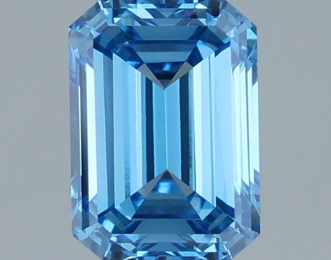 Loose Diamond - EMERALD 1.28ct Fancy Vivid Blue VVS2: Loose Diamond - EMERALD 1.28ct Fancy Vivid Blue VVS2 Source: This is a real non-mined Diamond that has been grown in a lab Shape: EMERALD Carats: 1.28 Color: Fancy Vivid Blue Certification: IGI Video: