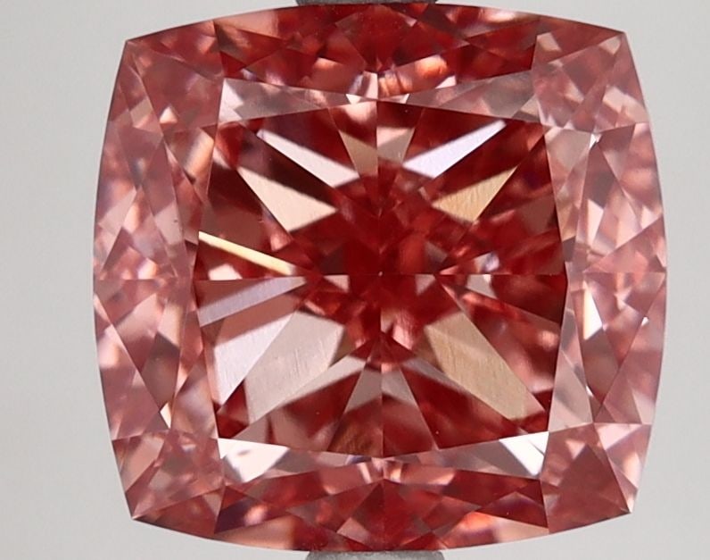 Loose Diamond - CUSHION MODIFIED 4.37ct Fancy Vivid Brownish Pink VS1: Loose Diamond - CUSHION MODIFIED 4.37ct Fancy Vivid Brownish Pink VS1 Source: This is a real non-mined Diamond that has been grown in a lab Shape: CUSHION MODIFIED Carats: 4.37 Color: Fancy Vivid Brow