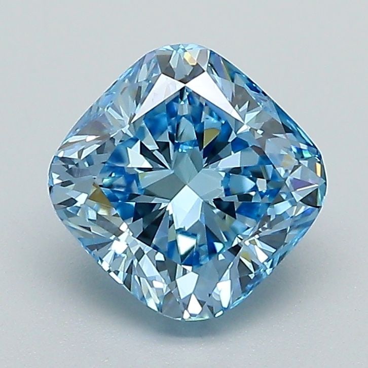 Loose Diamond - CUSHION BRILLIANT 1.67ct Fancy Vivid Blue VVS2: Loose Diamond - CUSHION BRILLIANT 1.67ct Fancy Vivid Blue VVS2 Source: This is a real non-mined Diamond that has been grown in a lab Shape: CUSHION BRILLIANT Carats: 1.67 Color: Fancy Vivid Blue Certi