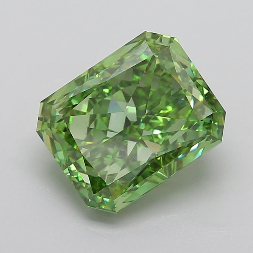 Loose Diamond - RADIANT 6.47ct Fancy Vivid Green VS1: Loose Diamond - RADIANT 6.47ct Fancy Vivid Green VS1 Source: This is a real non-mined Diamond that has been grown in a lab Shape: RADIANT Carats: 6.47 Color: Fancy Vivid Green Certification: IGI Video