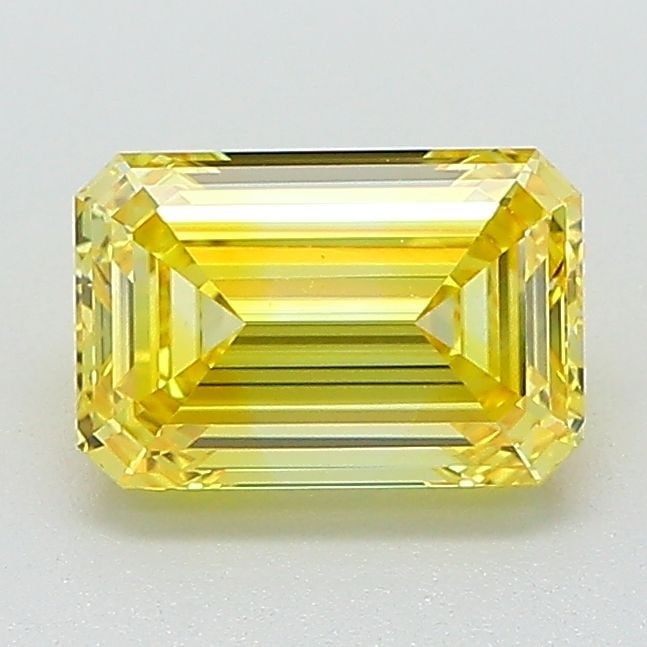 Loose Diamond - EMERALD 1.33ct Fancy Vivid Yellow VS1: Loose Diamond - EMERALD 1.33ct Fancy Vivid Yellow VS1 Source: This is a real non-mined Diamond that has been grown in a lab Shape: EMERALD Carats: 1.33 Color: Fancy Vivid Yellow Certification: IGI Vid