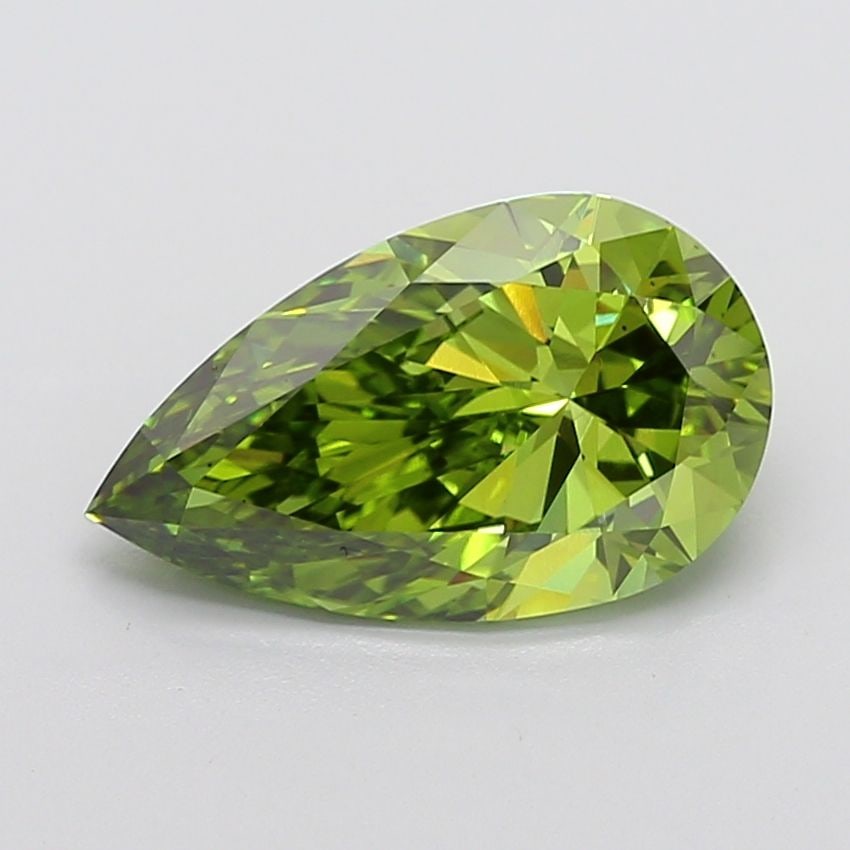 Loose Diamond - PEAR 4.51ct Fancy Vivid Green VS2: Loose Diamond - PEAR 4.51ct Fancy Vivid Green VS2 Source: This is a real non-mined Diamond that has been grown in a lab Shape: PEAR Carats: 4.51 Color: Fancy Vivid Green Certification: IGI Video: