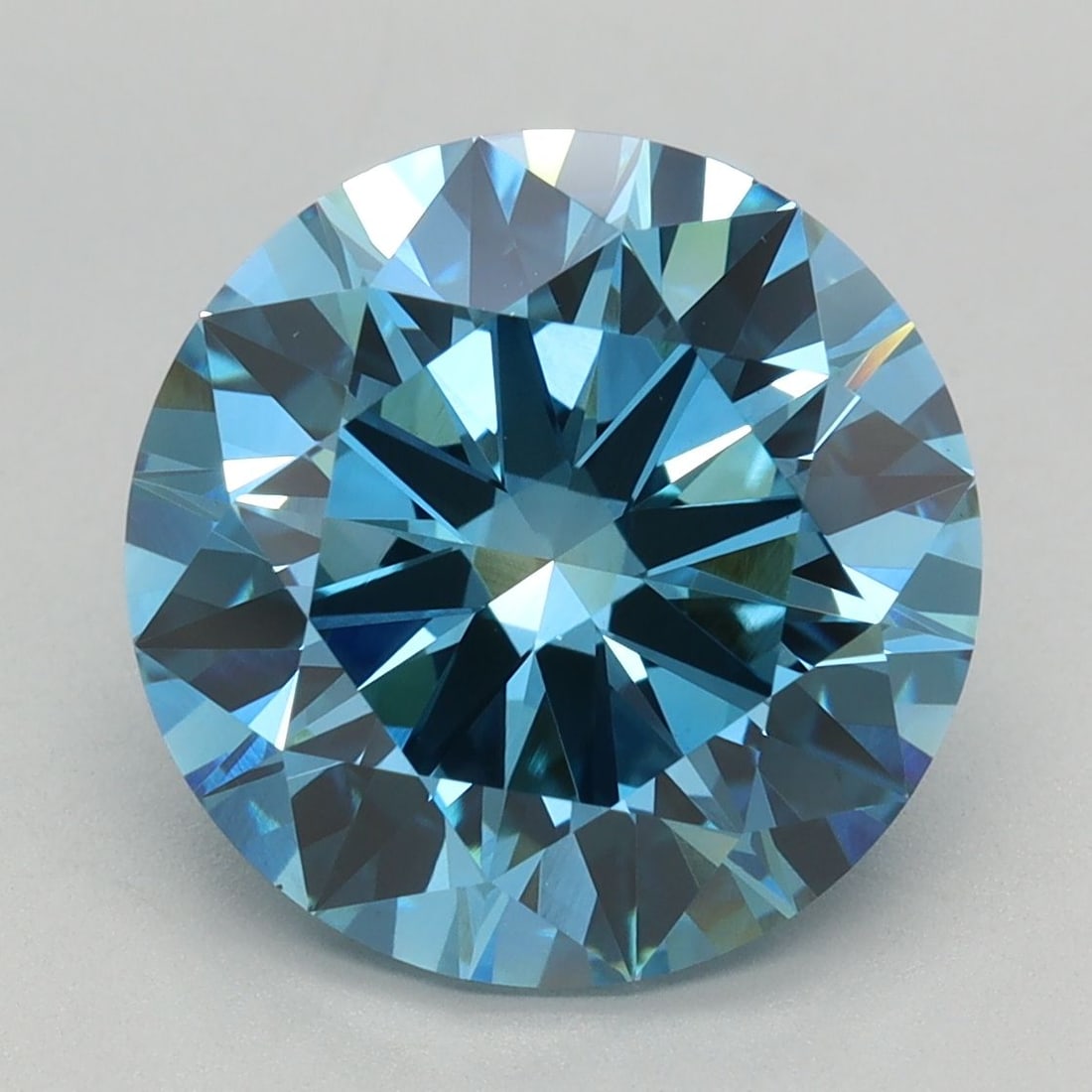 Ideal Loose Diamond - ROUND 4.02ct Fancy Vivid Blue VVS2: Ideal Loose Diamond - ROUND 4.02ct Fancy Vivid Blue VVS2 Source: This is a real non-mined Diamond that has been grown in a lab Shape: ROUND Carats: 4.02 Color: Fancy Vivid Blue Certification: IGI Vide