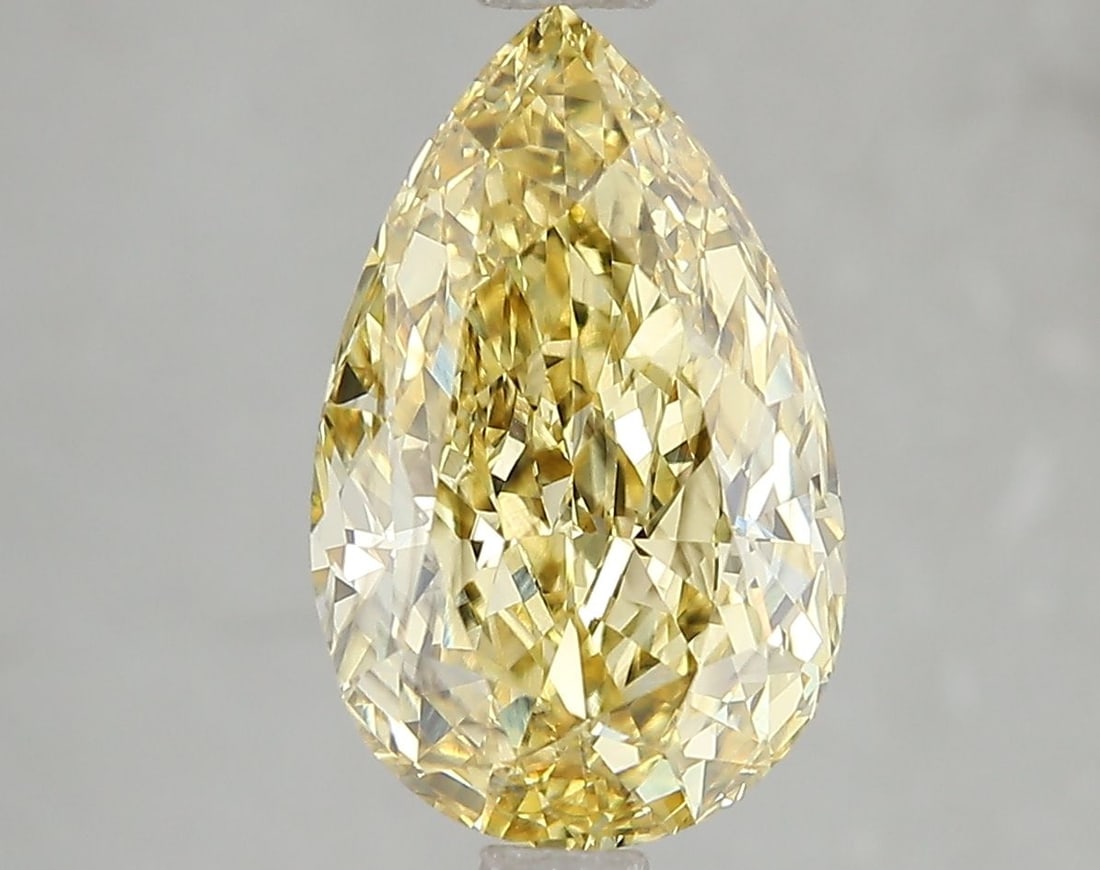 Loose Diamond - PEAR 3.57ct Fancy Intense Yellow SI1: Loose Diamond - PEAR 3.57ct Fancy Intense Yellow SI1 Source: This is a real non-mined Diamond that has been grown in a lab Shape: PEAR Carats: 3.57 Color: Fancy Intense Yellow Certification: IGI Video
