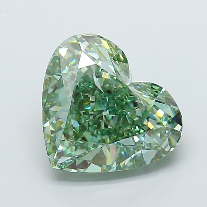 Loose Diamond - HEART 5.03ct Fancy Vivid Green VVS1: Loose Diamond - HEART 5.03ct Fancy Vivid Green VVS1 Source: This is a real non-mined Diamond that has been grown in a lab Shape: HEART Carats: 5.03 Color: Fancy Vivid Green Certification: IGI Video: