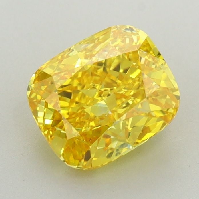 Loose Diamond - CUSHION BRILLIANT 1.38ct Fancy Vivid Yellow VS1: Loose Diamond - CUSHION BRILLIANT 1.38ct Fancy Vivid Yellow VS1 Source: This is a real non-mined Diamond that has been grown in a lab Shape: CUSHION BRILLIANT Carats: 1.38 Color: Fancy Vivid Yellow Ce
