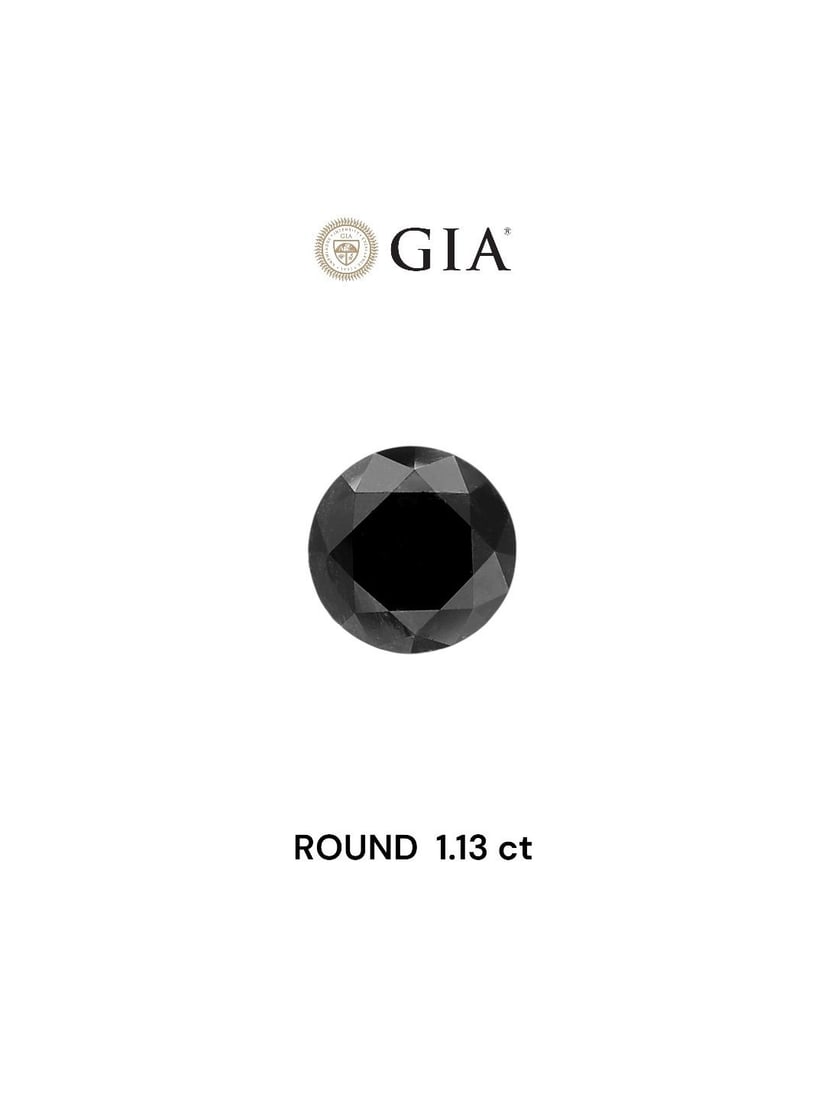 Loose Diamond - ROUND 1.13ct Fancy Black VVS2: Loose Diamond - ROUND 1.13ct Fancy Black VVS2 Source: Natural Shape: ROUND Carats: 1.13 Color: Fancy Black Certification: GIA Video: