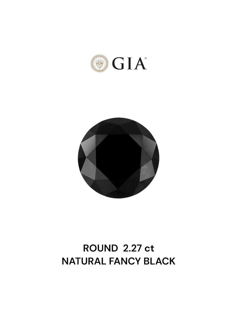 Loose Diamond - ROUND 2.27ct Fancy Black VVS2: Loose Diamond - ROUND 2.27ct Fancy Black VVS2 Source: Natural Shape: ROUND Carats: 2.27 Color: Fancy Black Certification: GIA Video: