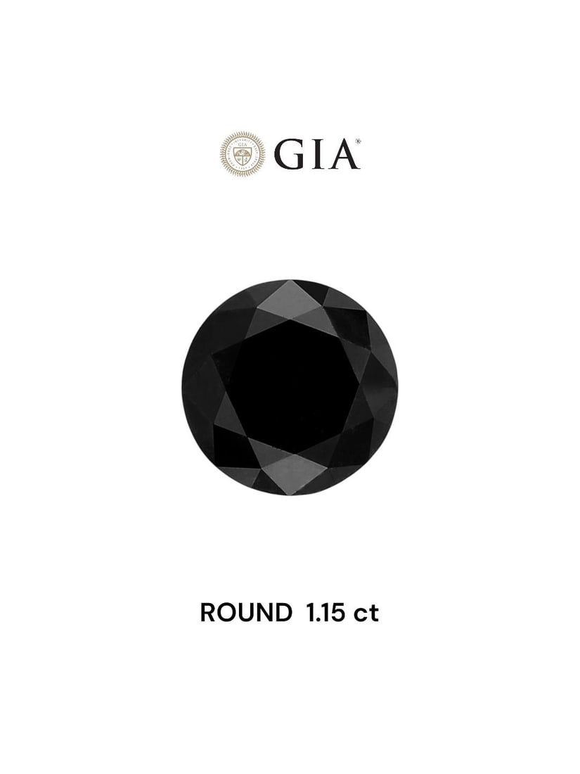 Loose Diamond - ROUND 1.15ct Fancy Black VVS2: Loose Diamond - ROUND 1.15ct Fancy Black VVS2 Source: Natural Shape: ROUND Carats: 1.15 Color: Fancy Black Certification: GIA Video: