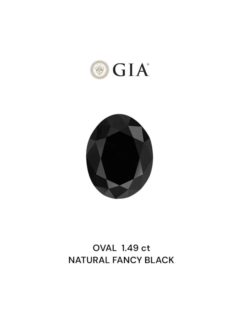 Loose Diamond - OVAL 1.49ct Fancy Black VVS2: Loose Diamond - OVAL 1.49ct Fancy Black VVS2 Source: Natural Shape: OVAL Carats: 1.49 Color: Fancy Black Certification: GIA Video: