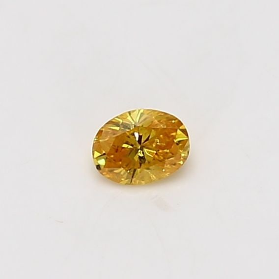 Loose Diamond - OVAL 0.15ct Fancy Vivid Orangey Yellow I2: Loose Diamond - OVAL 0.15ct Fancy Vivid Orangey Yellow I2 Source: Natural Shape: OVAL Carats: 0.15 Color: Fancy Vivid Orangey Yellow Certification: GIA Video: