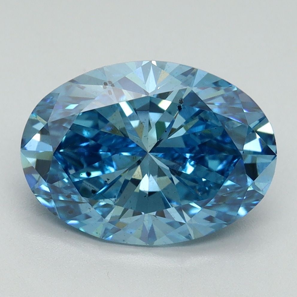 Loose Diamond - OVAL 3.14ct Fancy Vivid Blue SI1: Loose Diamond - OVAL 3.14ct Fancy Vivid Blue SI1 Source: This is a real non-mined Diamond that has been grown in a lab Shape: OVAL Carats: 3.14 Color: Fancy Vivid Blue Certification: IGI Video: