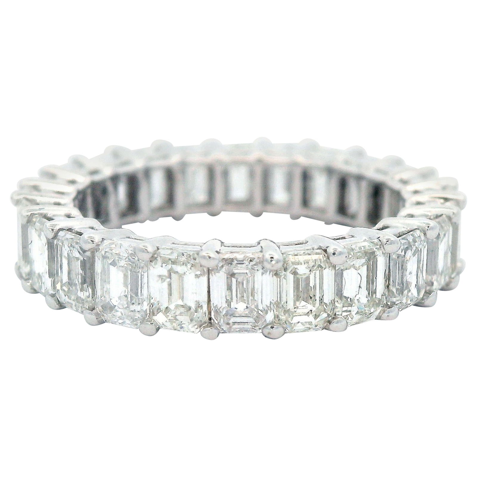 4.41ct Emerald Cut Diamond Eternity Band 18k White Gold (1 of 4)