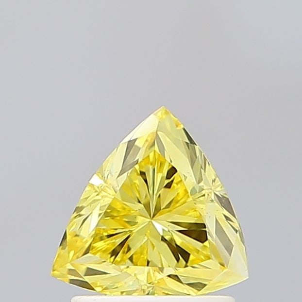 Loose Diamond - TRIANGULAR 1.18ct Fancy Vivid Yellow VS2: Loose Diamond - TRIANGULAR 1.18ct Fancy Vivid Yellow VS2 Source: This is a real non-mined Diamond that has been grown in a lab Shape: TRIANGULAR Carats: 1.18 Color: Fancy Vivid Yellow Certification: I