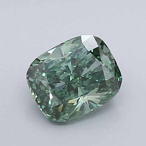 Loose Diamond - CUSHION BRILLIANT 1.12ct Fancy Vivid Green VVS2: Loose Diamond - CUSHION BRILLIANT 1.12ct Fancy Vivid Green VVS2 Source: This is a real non-mined Diamond that has been grown in a lab Shape: CUSHION BRILLIANT Carats: 1.12 Color: Fancy Vivid Green Cer