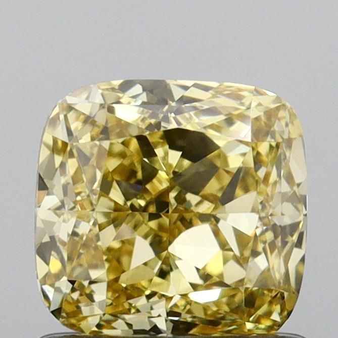 Loose Diamond - CUSHION MODIFIED 1.03ct Fancy Vivid Yellow VS1: Loose Diamond - CUSHION MODIFIED 1.03ct Fancy Vivid Yellow VS1 Source: This is a real non-mined Diamond that has been grown in a lab Shape: CUSHION MODIFIED Carats: 1.03 Color: Fancy Vivid Yellow Cert