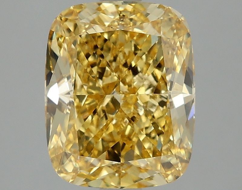 Loose Diamond - CUSHION MODIFIED 3.08ct Fancy Vivid Yellow VS1: Loose Diamond - CUSHION MODIFIED 3.08ct Fancy Vivid Yellow VS1 Source: This is a real non-mined Diamond that has been grown in a lab Shape: CUSHION MODIFIED Carats: 3.08 Color: Fancy Vivid Yellow Cert