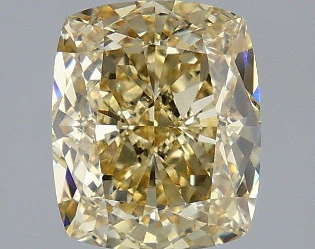 Loose Diamond - CUSHION MODIFIED 2.53ct Fancy Yellow VS1: Loose Diamond - CUSHION MODIFIED 2.53ct Fancy Yellow VS1 Source: This is a real non-mined Diamond that has been grown in a lab Shape: CUSHION MODIFIED Carats: 2.53 Color: Fancy Yellow Certification: I