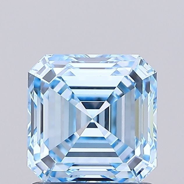 Loose Diamond - ASSCHER 1.03ct Fancy Vivid Blue VVS2: Loose Diamond - ASSCHER 1.03ct Fancy Vivid Blue VVS2 Source: This is a real non-mined Diamond that has been grown in a lab Shape: ASSCHER Carats: 1.03 Color: Fancy Vivid Blue Certification: IGI Video: