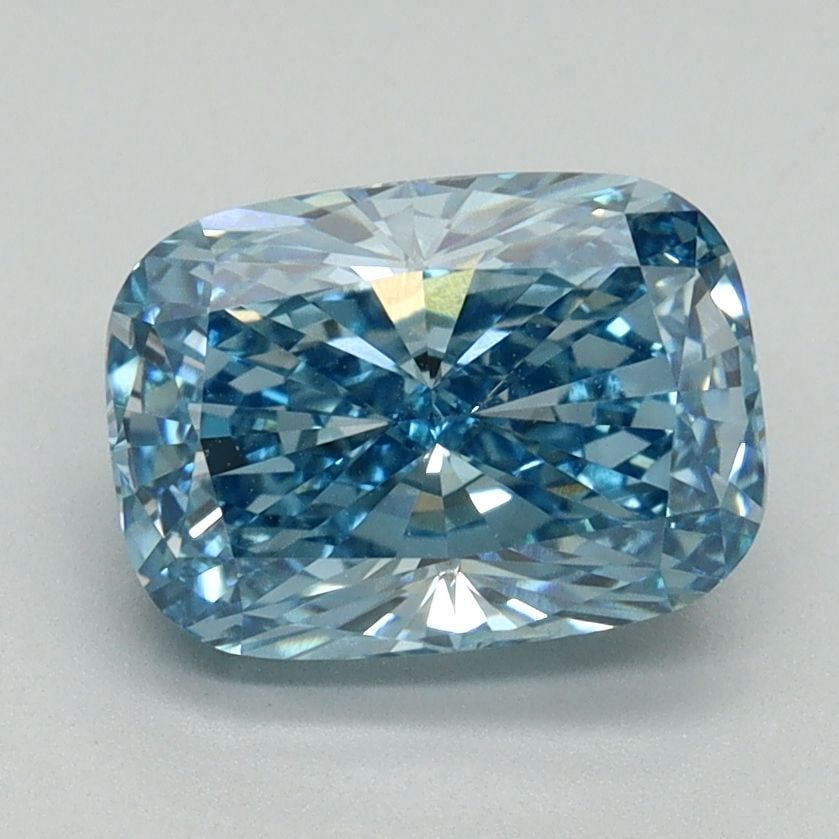 Loose Diamond - CUSHION BRILLIANT 2.14ct Fancy Vivid Blue VS1: Loose Diamond - CUSHION BRILLIANT 2.14ct Fancy Vivid Blue VS1 Source: This is a real non-mined Diamond that has been grown in a lab Shape: CUSHION BRILLIANT Carats: 2.14 Color: Fancy Vivid Blue Certif