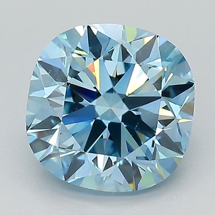 Loose Diamond - CUSHION BRILLIANT 2.51ct Fancy Blue VS2: Loose Diamond - CUSHION BRILLIANT 2.51ct Fancy Blue VS2 Source: This is a real non-mined Diamond that has been grown in a lab Shape: CUSHION BRILLIANT Carats: 2.51 Color: Fancy Blue Certification: IGI