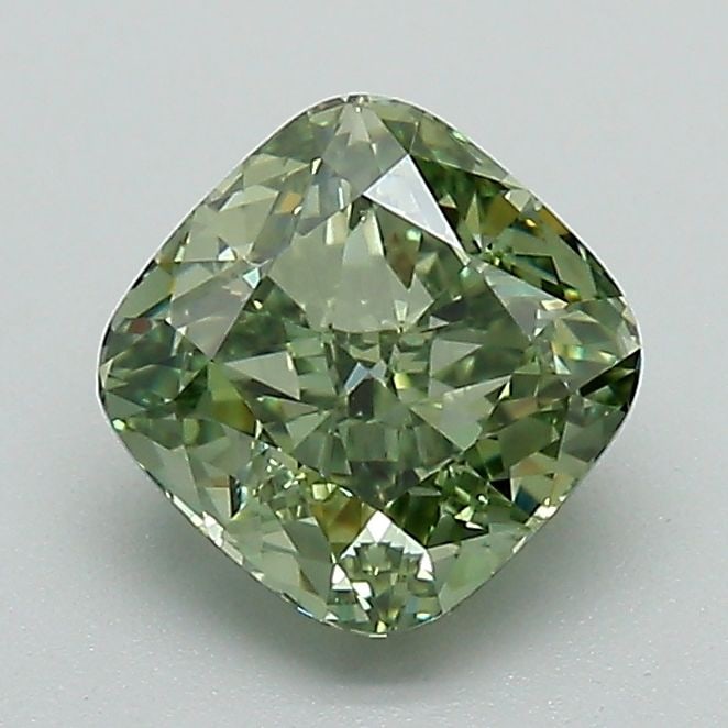 Loose Diamond - CUSHION MODIFIED 1.32ct Fancy Vivid Green VVS2: Loose Diamond - CUSHION MODIFIED 1.32ct Fancy Vivid Green VVS2 Source: This is a real non-mined Diamond that has been grown in a lab Shape: CUSHION MODIFIED Carats: 1.32 Color: Fancy Vivid Green Certi