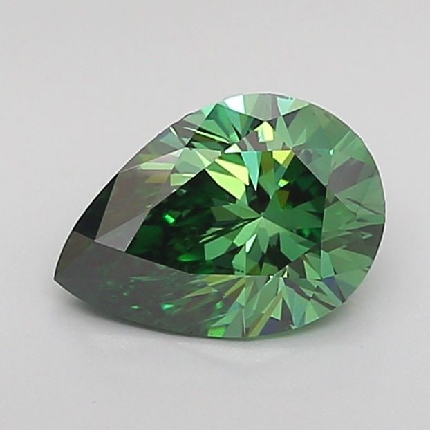 Loose Diamond - PEAR 1.01ct Fancy Vivid Green VVS2: Loose Diamond - PEAR 1.01ct Fancy Vivid Green VVS2 Source: This is a real non-mined Diamond that has been grown in a lab Shape: PEAR Carats: 1.01 Color: Fancy Vivid Green Certification: IGI Video: