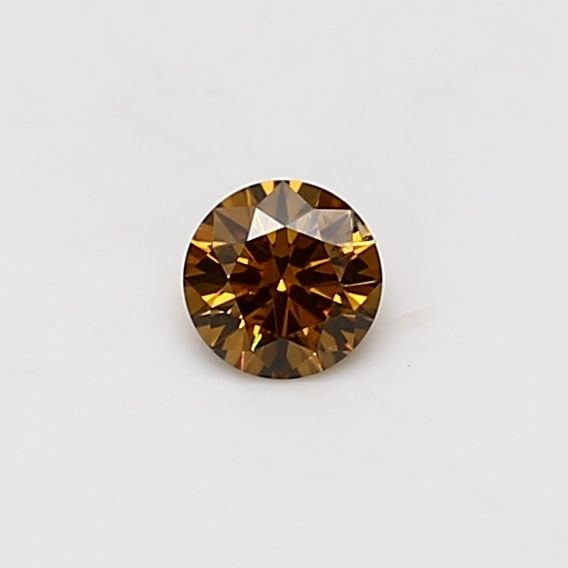 Loose Diamond - ROUND 0.2ct Fancy Deep Brownish Orangey Yellow I2: Loose Diamond - ROUND 0.2ct Fancy Deep Brownish Orangey Yellow I2 Source: Natural Shape: ROUND Carats: 0.2 Color: Fancy Deep Brownish Orangey Yellow Certification: GIA Video: