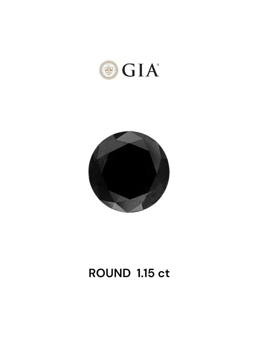 Loose Diamond - ROUND 1.15ct Fancy Black VVS2: Loose Diamond - ROUND 1.15ct Fancy Black VVS2 Source: Natural Shape: ROUND Carats: 1.15 Color: Fancy Black Certification: GIA Video: