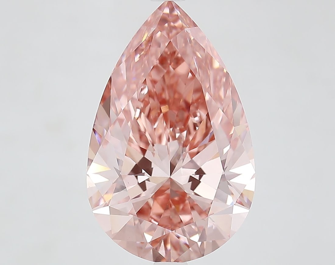 Loose Diamond - PEAR 6.26ct Fancy Vivid Brownish Pink VS1: Loose Diamond - PEAR 6.26ct Fancy Vivid Brownish Pink VS1 Source: This is a real non-mined Diamond that has been grown in a lab Shape: PEAR Carats: 6.26 Color: Fancy Vivid Brownish Pink Certification: