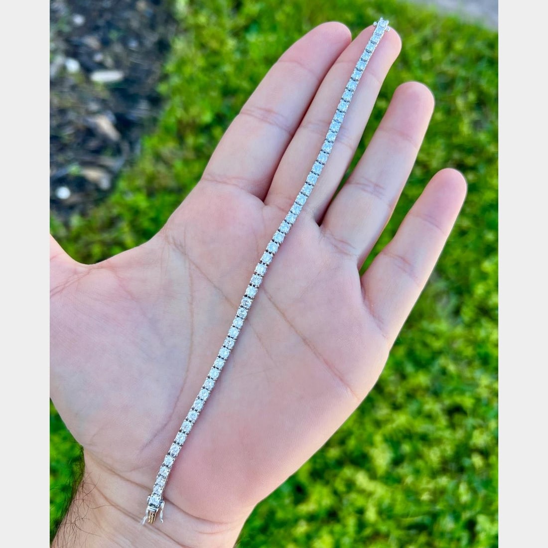 18K White Gold 6.50 Ct Diamond Tennis Bracelet 48 Diamonds (1 of 3)