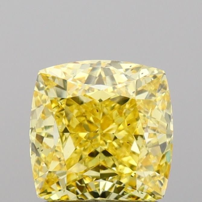 Loose Diamond - CUSHION MODIFIED 1.54ct Fancy Vivid Yellow SI1: Loose Diamond - CUSHION MODIFIED 1.54ct Fancy Vivid Yellow SI1 Source: This is a real non-mined Diamond that has been grown in a lab Shape: CUSHION MODIFIED Carats: 1.54 Color: Fancy Vivid Yellow Cert