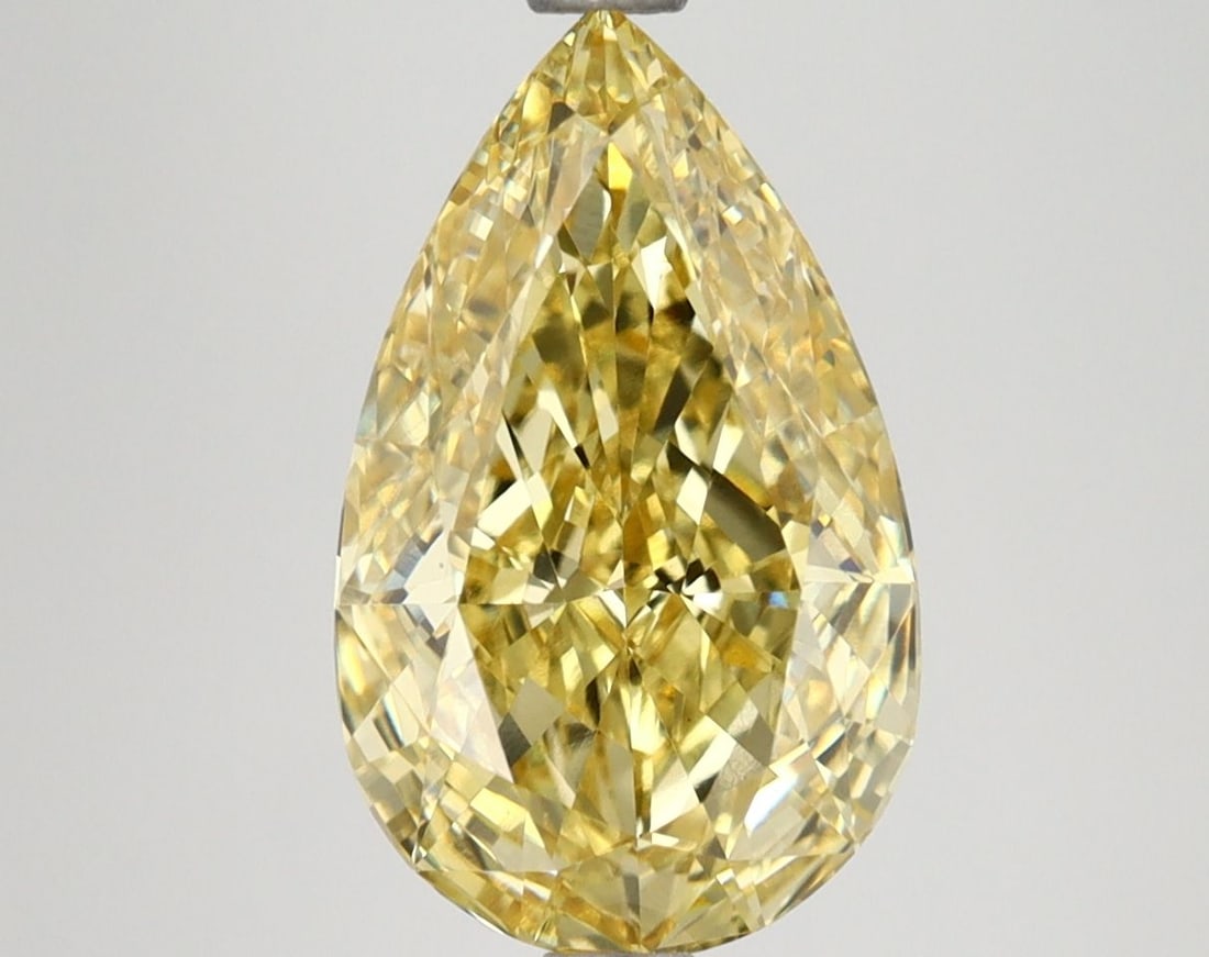 Loose Diamond - PEAR 3.36ct Fancy Intense Yellow VS1: Loose Diamond - PEAR 3.36ct Fancy Intense Yellow VS1 Source: This is a real non-mined Diamond that has been grown in a lab Shape: PEAR Carats: 3.36 Color: Fancy Intense Yellow Certification: IGI Video