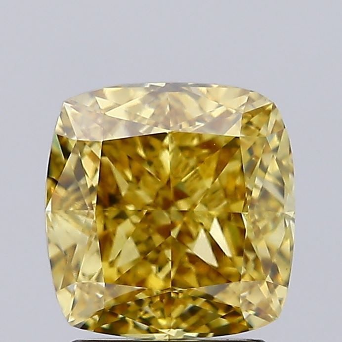 Loose Diamond - CUSHION MODIFIED 2.79ct Fancy Intense Brownish Yellow VS2: Loose Diamond - CUSHION MODIFIED 2.79ct Fancy Intense Brownish Yellow VS2 Source: This is a real non-mined Diamond that has been grown in a lab Shape: CUSHION MODIFIED Carats: 2.79 Color: Fancy Intens