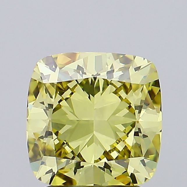 Loose Diamond - CUSHION BRILLIANT 2.04ct Fancy Intense Yellow IF: Loose Diamond - CUSHION BRILLIANT 2.04ct Fancy Intense Yellow IF Source: This is a real non-mined Diamond that has been grown in a lab Shape: CUSHION BRILLIANT Carats: 2.04 Color: Fancy Intense Yellow
