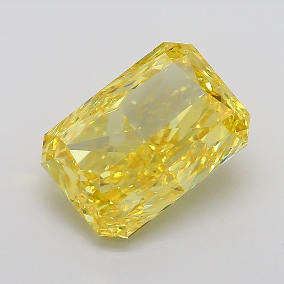 Loose Diamond - RADIANT 9.1ct Fancy Vivid Yellow VS1: Loose Diamond - RADIANT 9.1ct Fancy Vivid Yellow VS1 Source: This is a real non-mined Diamond that has been grown in a lab Shape: RADIANT Carats: 9.1 Color: Fancy Vivid Yellow Certification: IGI Video