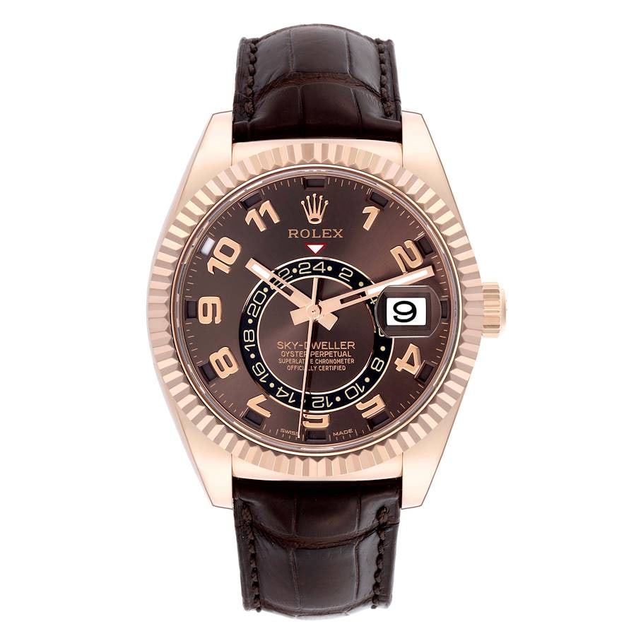 2013 Sky Dweller Chocolate Dial Leather Watch Ref 326135 with Card (1 of 4)