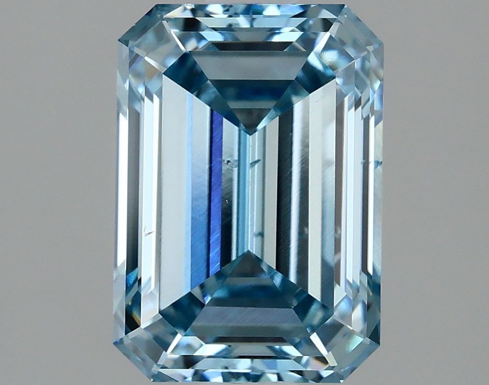 Loose Diamond - EMERALD 2.06ct Fancy Vivid Blue VS2: Loose Diamond - EMERALD 2.06ct Fancy Vivid Blue VS2 Source: This is a real non-mined Diamond that has been grown in a lab Shape: EMERALD Carats: 2.06 Color: Fancy Vivid Blue Certification: IGI Video: