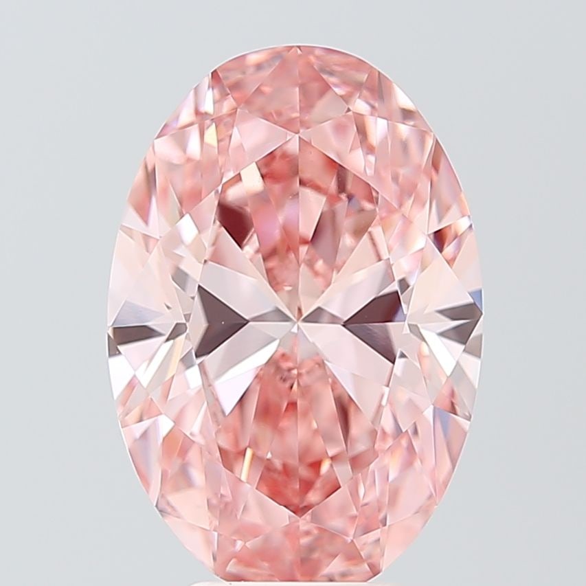 Loose Diamond - OVAL 5.15ct Fancy Vivid Pink VS1: Loose Diamond - OVAL 5.15ct Fancy Vivid Pink VS1 Source: This is a real non-mined Diamond that has been grown in a lab Shape: OVAL Carats: 5.15 Color: Fancy Vivid Pink Certification: IGI Video: